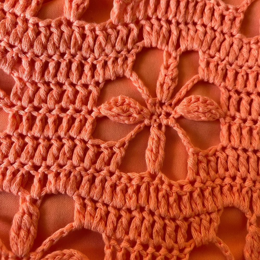 Mable (Anthropologie) orange crochet mini skirt - Picture 2 of 8